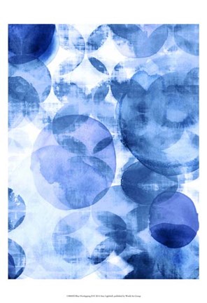 Framed Blue Overlapping II Print