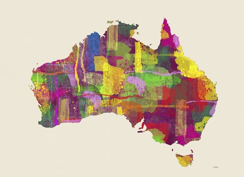 Framed Australia Map 2 Print