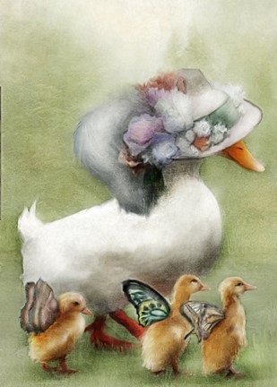 Framed Mom and Baby Ducks Print