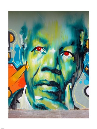 Framed Graffiti de Mandela Print