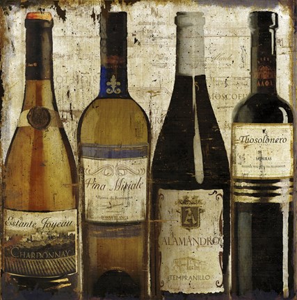 Framed Wine Samples of Europe II Print