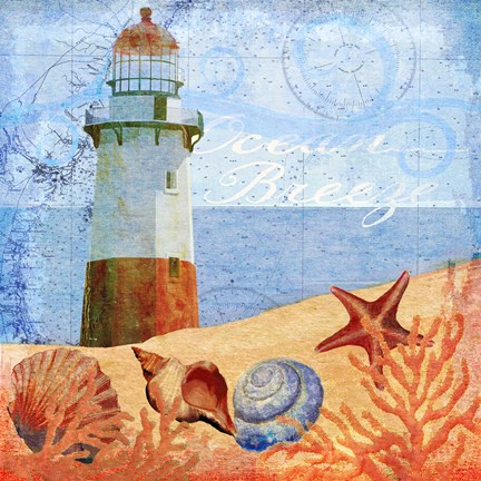 Framed Ocean Breeze Lighthouse Print