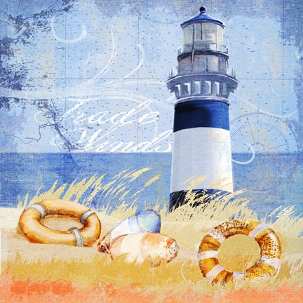 Framed Trade Winds Lighthouse Print