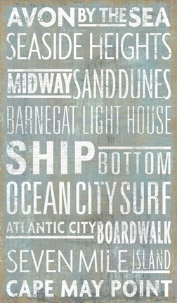 Framed Jersey Shore Sites Print