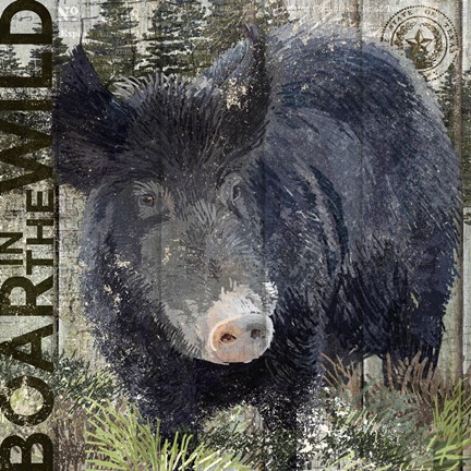 Framed Boar in the Wild Print