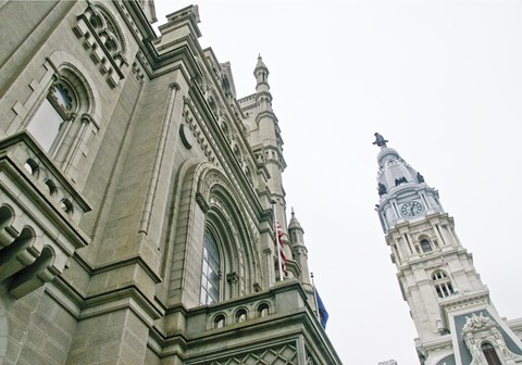 Framed City Hall (angle) (Color) Print