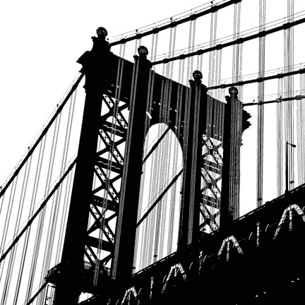Framed Manhattan Bridge Silhouette (detail) Print