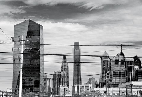 Framed Industrial Skyline (b/w) Print