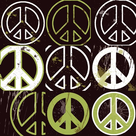 Framed Peace Mantra (Green) Print