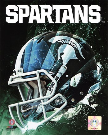 Framed Michigan State Spartans Helmet Composite Print