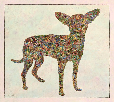 Framed Chihuahua Shape Print