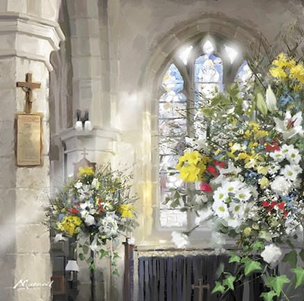 Framed Church Flowers Print