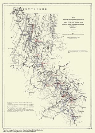 Framed Atlanta, Georgia Map Print