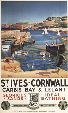 Framed St Ives Cornwall Sands Print