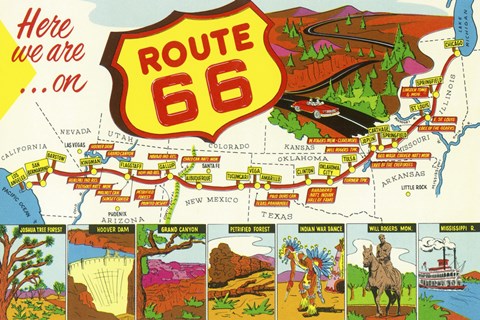 Framed Route 66 Here We Are Print