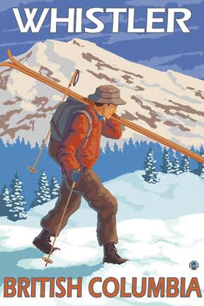 Framed Whistler British Columbia Ski Print
