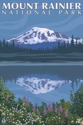 Framed Mount Rainier National Park I Print