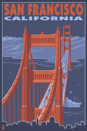 Framed San Francisco Bridge Ad Print