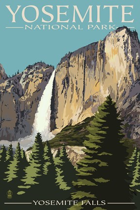 Framed Yosemite Falls Park Ad Print