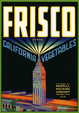 Framed Frisco Brand California Vegetables Print