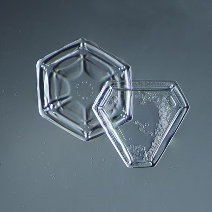 Framed Hexagonal and Triangular Plate Snowflakes 005.2.9.2014 Print