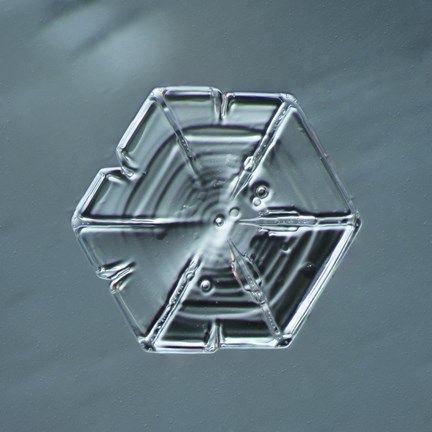 Framed Hexagonal Plate Snowflake 002.2.14.2014 Print