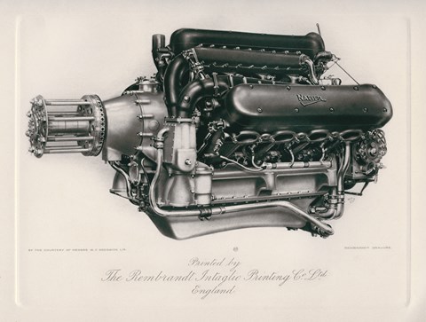 Framed Napier Lion Engine Print
