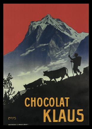 Framed Chocolat Klaus Mountains Switzerland, 1910 Print