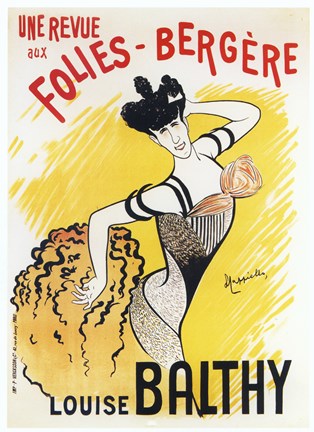 Framed Louise Balthy Folies Bergere Print