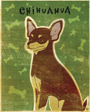 Framed Chihuahua (chocolate and tan) Print