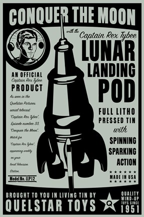 Framed Quelstar Lunar Lander Print