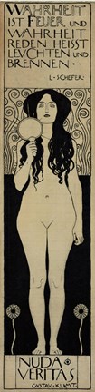Framed Nuda Veritas (Naked Truth), 1898 Print