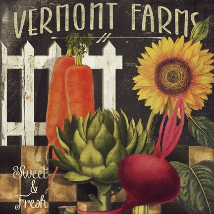 Framed Vermont Farms VIII Print