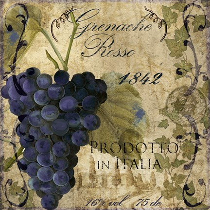 Framed Vino Italiano III Print