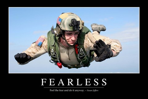 Framed Fearless: Inspirational Quote and Motivational Poster Print