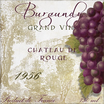 Framed Grand Vin Burgundy Print