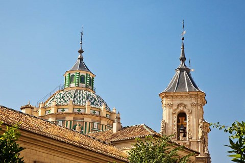 Framed Dome and bell tower of the Iglesia de San Juan de Dios, Granada, Spain Print