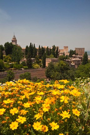 Framed Spain, Granada The Generalife gardens, Alhambra grounds Print