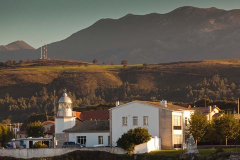 Framed Llanes Lighthouse, Llanes, Spain Print