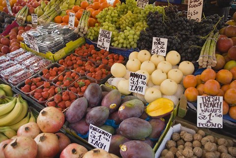 Framed Market Stalls, Portobello Road, London, England Print