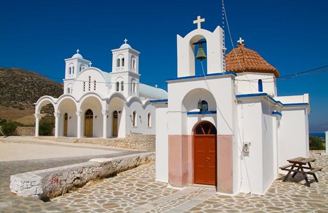 Framed Church in Small Town of Dryos, Paros, Greece Print