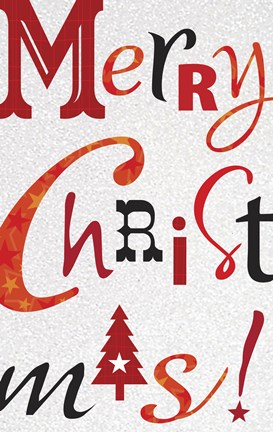 Framed Christmas Text White Print