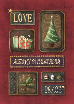 Framed Love Merry Christmas Peace Print