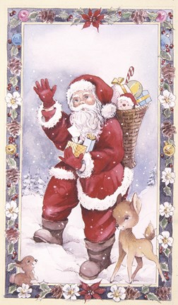 Framed Santa&#39;s Christmas Greeting Print