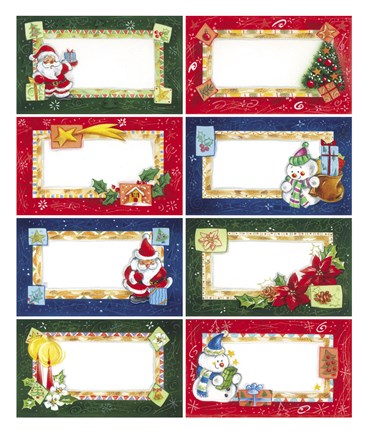 Framed Santa and Snowman Chirstmas Gift Cards I Print