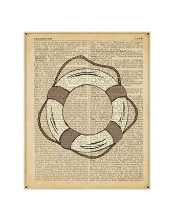 Framed Nautical Series - Life Preserver Print