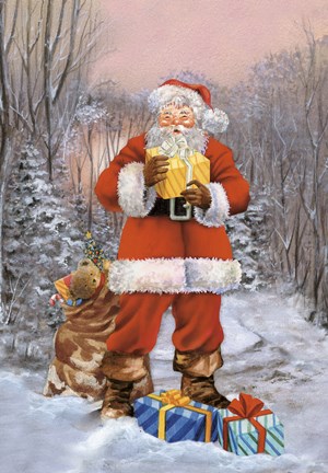 Framed Santa&#39;s Gift Print