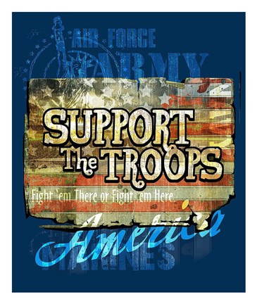 Framed Support The Troops America Print