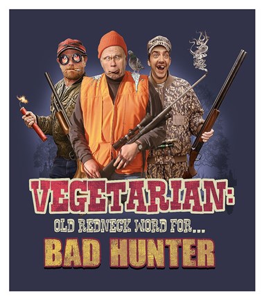 Framed Redneck Vegetarian Print