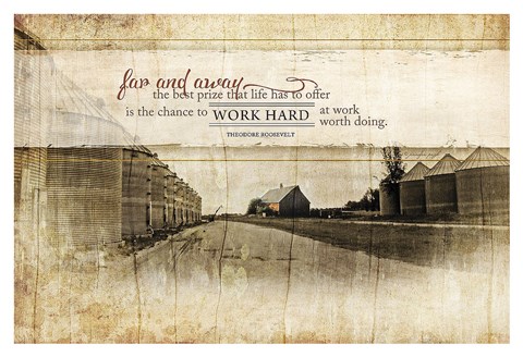 Framed Work Hard Print